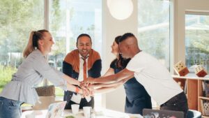 Diverse team showing how to fight unconscious bias during recruitment