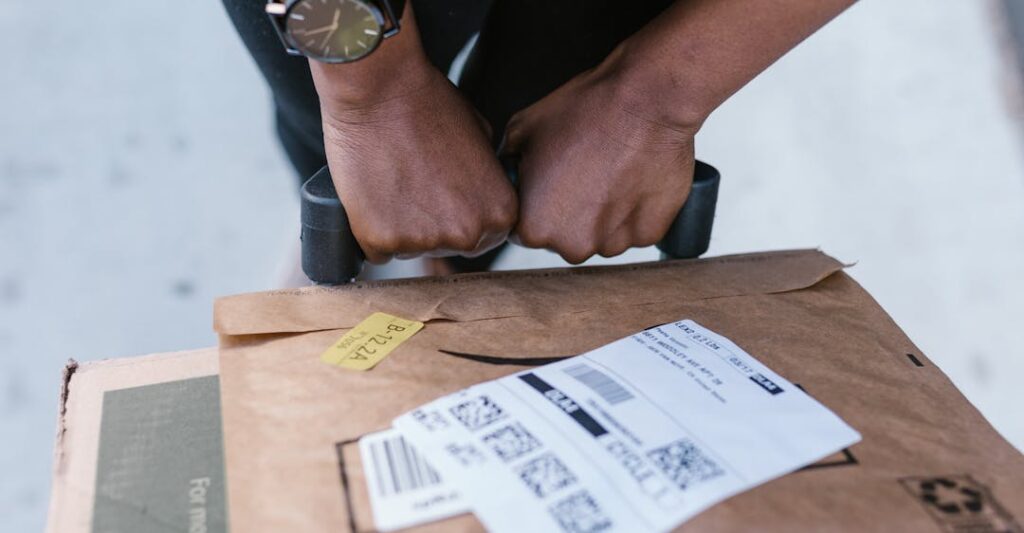 Gig worker with clean background check delivering Amazon packages