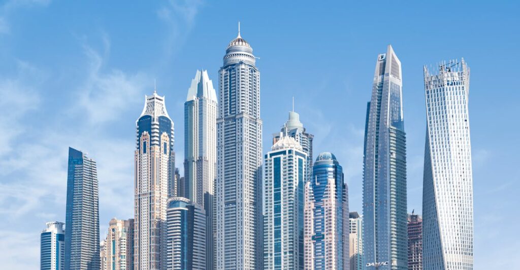 Middle East skyline for background screening in the Middle East