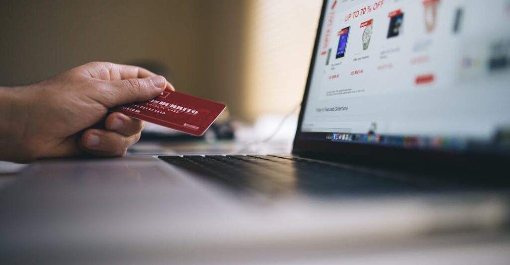 Person on laptop doing e-commerce online shopping popularized in Identity 1.0 identity verification evolution.jpg